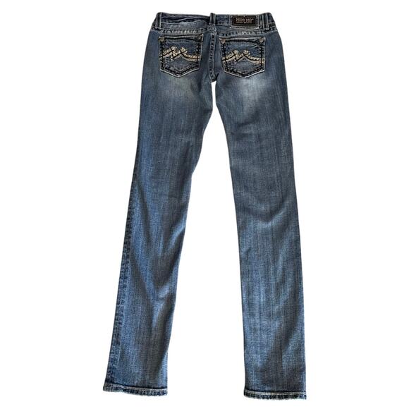 Miss Me Size 27 Skinny Jeans Bling Jewels Style JD103752 Low Rise - Picture 2 of 7